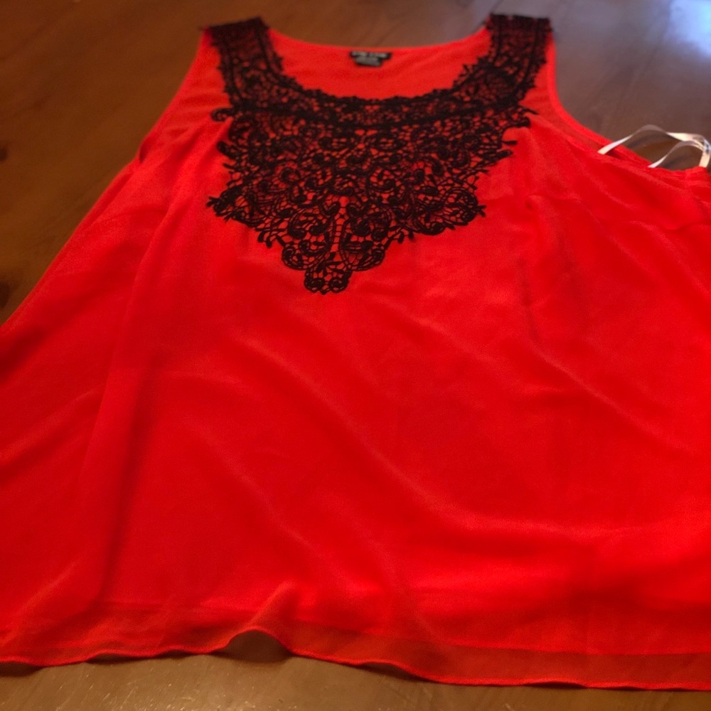 NWOT City Chic red lacy blouse